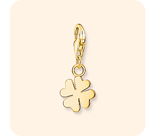 Charm-Anhänger Kleeblatt vergoldet