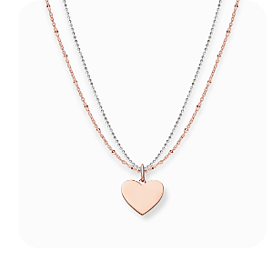 Necklace heart rose gold silver