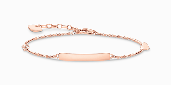 Bracelet classic with heart and infinity rose gold