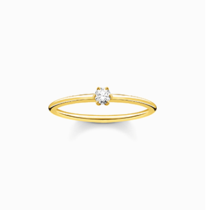 Ring white stone gold