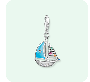 Charm pendant turquoise sailing boat silver