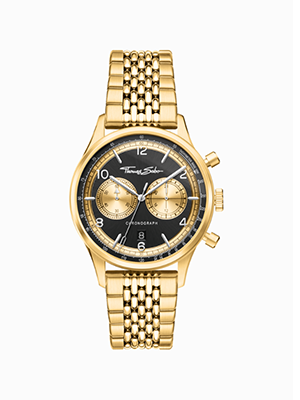 Men’s watch Rebel at Heart Chronograph gold black