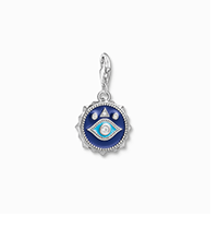 Member silver charm pendant Nazar's Eye with blue cold enamel