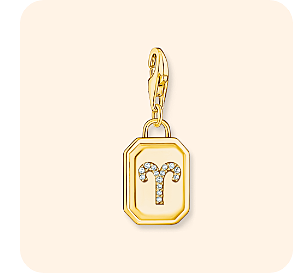 Charm-Anhänger Sternzeichen Widder mit Steinen vergoldet