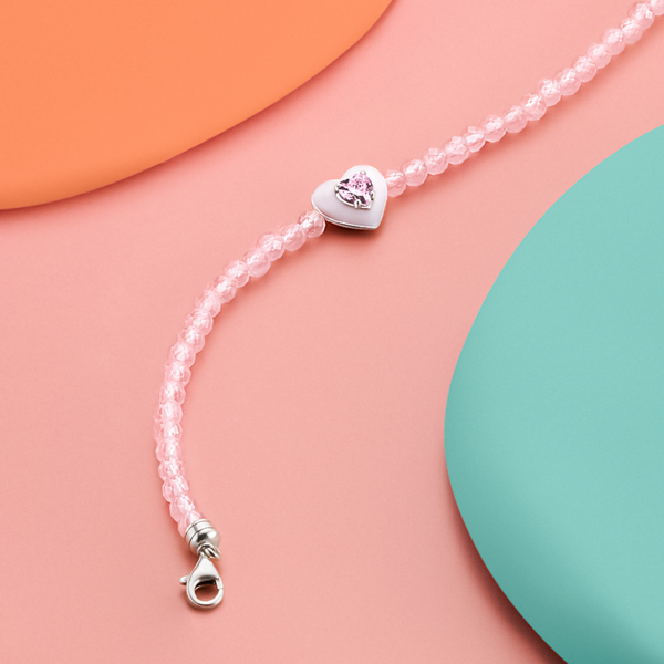 Necklace Heart with rosequarz