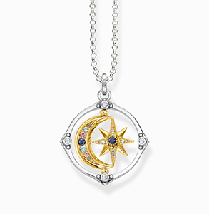 Necklace star and moon gold