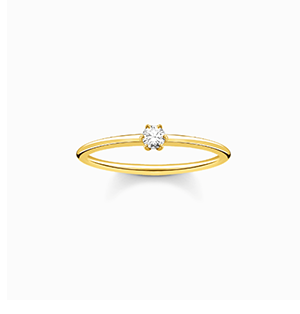 Ring white stone gold