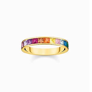 Ring colourful stones gold