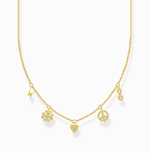 Necklace with symbols gold