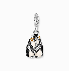 Charm pendant penguins silver