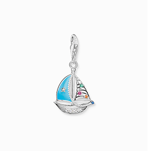 Charm pendant turquoise sailing boat silver