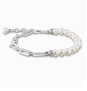 Bracelet links and pearls silver