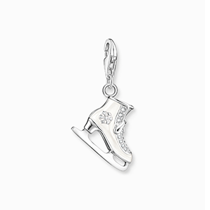 Charm pendant ice skate silver