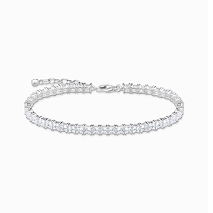 Tennis bracelet with white stones silver
