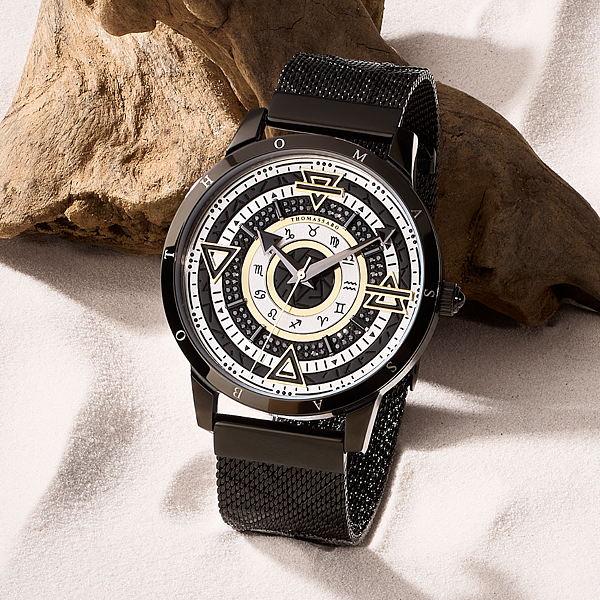 Men’s watch Elements of Nature with black stones two-tone