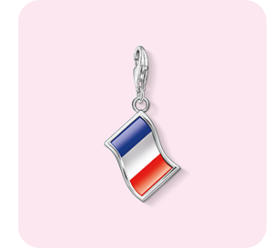 Silver charm pendant in french national flag design