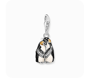 Charm pendant penguins silver