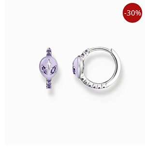 Hoop earrings with alien head and zirconia silver