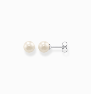 Ear studs pearl silver