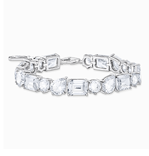 Silver tennis bracelet with 20 white zirconia stones