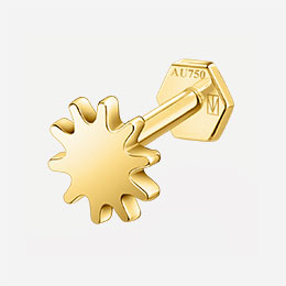 Single Piercing Stud Sun 4,5 MM