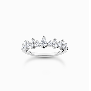 Ring ice crystals silver