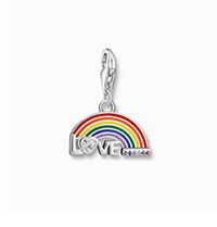 Charm pendant colourful rainbow silver