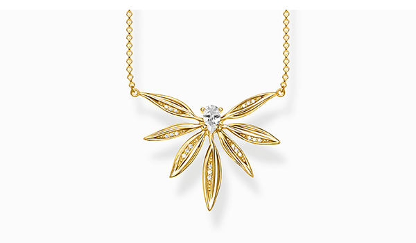 Necklace leaves gold