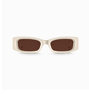 Sunglasses Kim slim rectangular beige