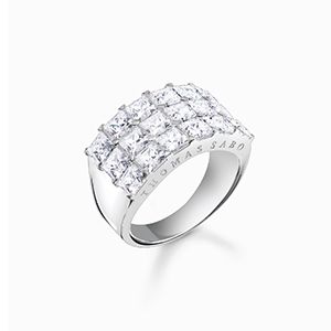 Ring weiße Steine Pavé silber