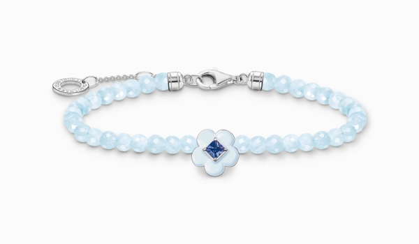 Bracelet with flower and jade stones