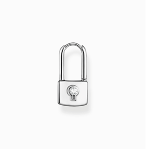 Single hoop earring lock silver