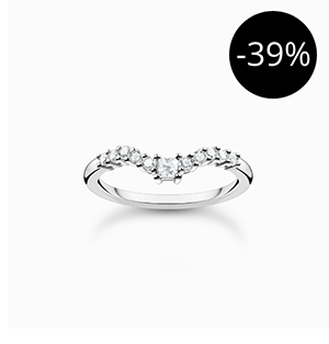 Ring with white stones silver
