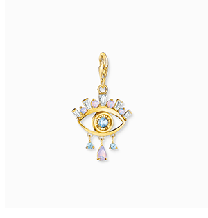 Charm pendant blue eye gold plated