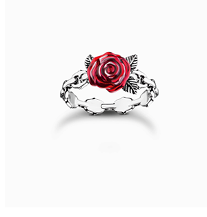 Ring Roses Romance Silber