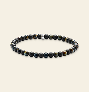 Talisman-Armband mit Obsidian und Tigerauge