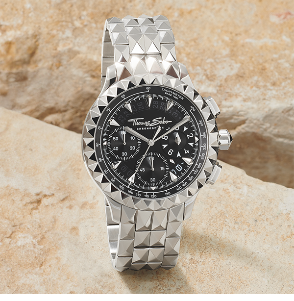 Men’s watch Rebel at Heart Chronograph silver black