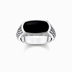 Ring with black onyx silver