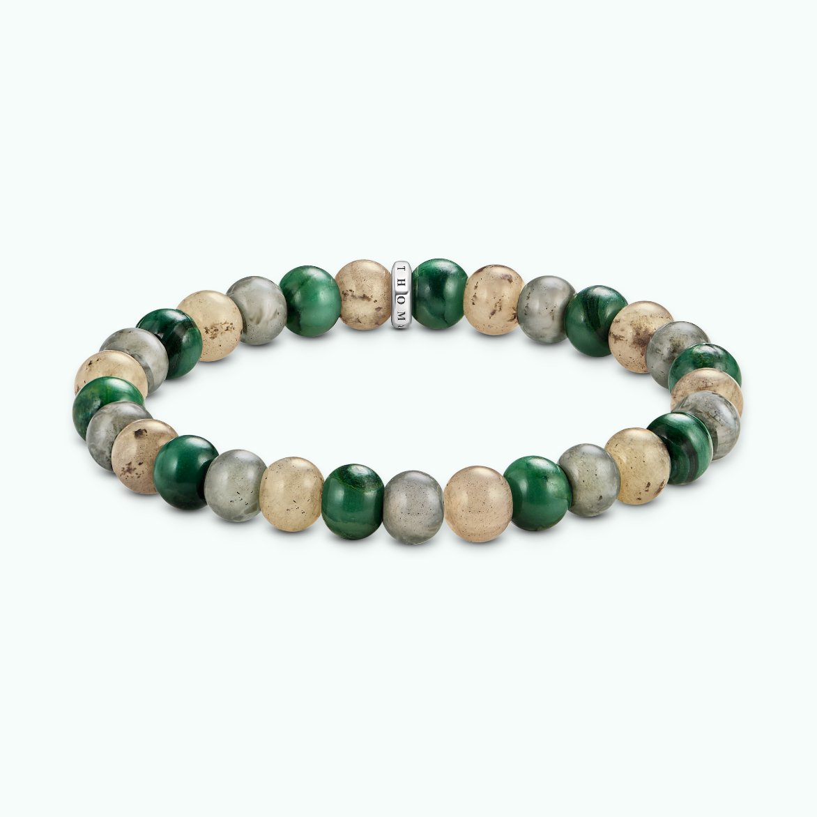 Armband Jasper, Jade und Labradorit 9 mm