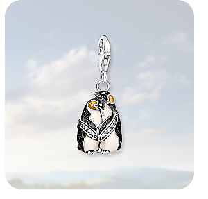 Charm pendant penguins silver