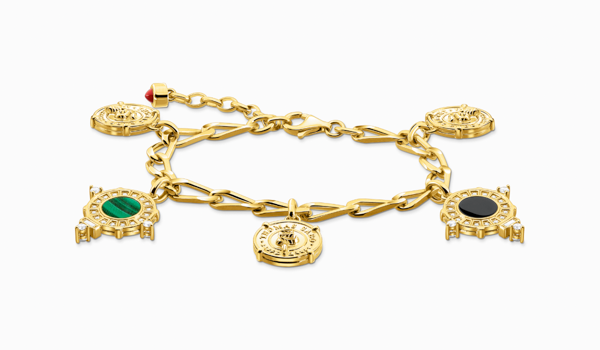 Bracelet with disc gold plated