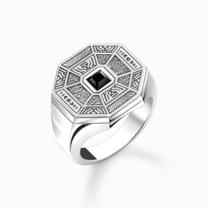 Ring onyx silver