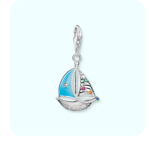 Charm pendant turquoise sailing boat silver