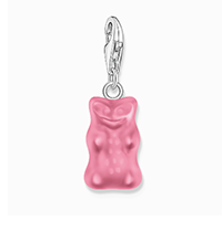 Silver charm pendant Goldbears in pink