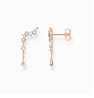 Ear climber ice crystals rose gold