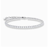 Silver tennis bracelet with white zirconia