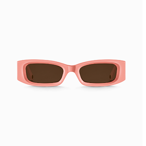 Sunglasses Kim slim rectangular pale orange