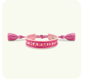 Woven bracelet CHARMISTA in soft pink, pink & purple