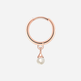 Single Hoop Earring Round Pearl 8 MM