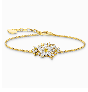 Armband Blume Lovely Daisy mit Steinen vergoldet